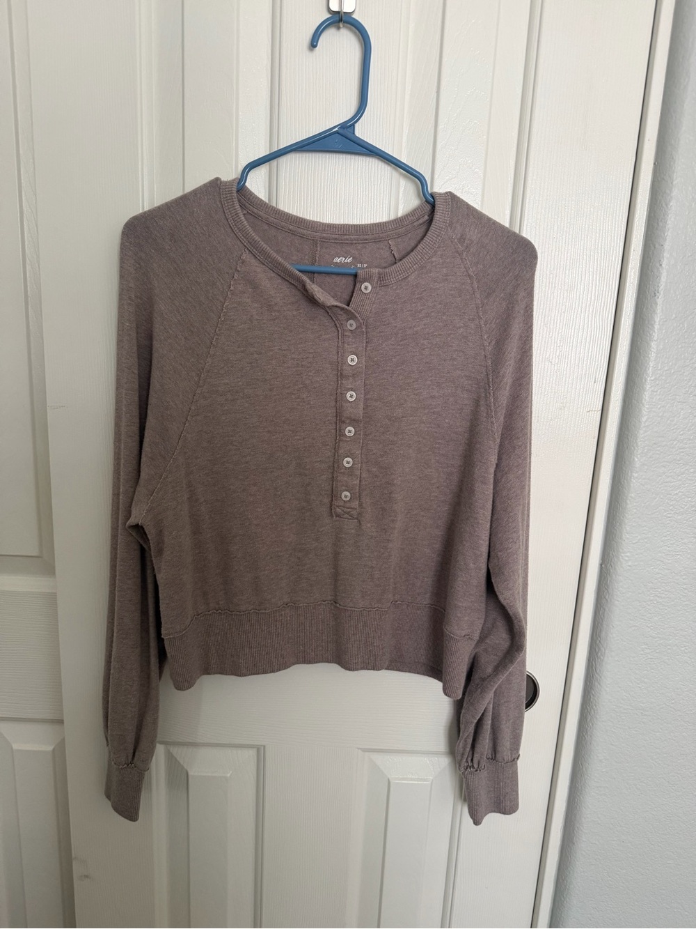 Aerie brown long sleeve Henley